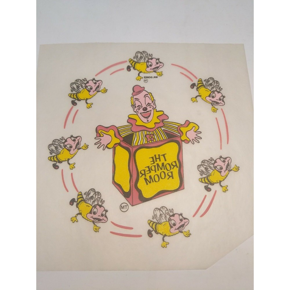 Romper Room Iron-On Heat Transfer Mr. Do Bee Creepy Clown TV Show VTG 60s 70s